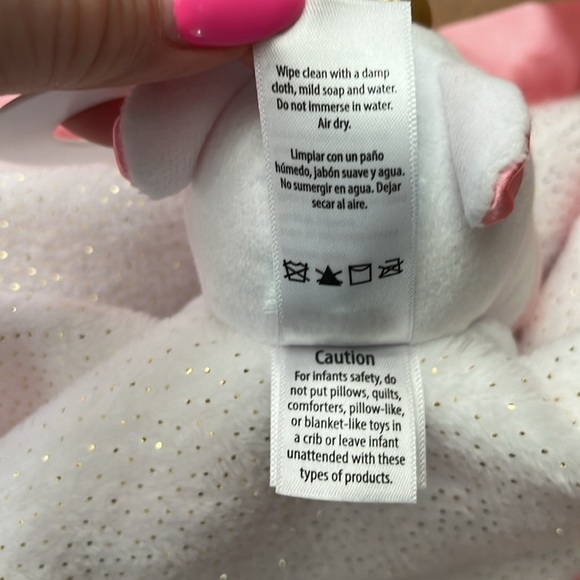 Magic Years Unicorn Lovey Security Blanket NWT Baby Believe Pink Satin Trim - Picture 6 of 8